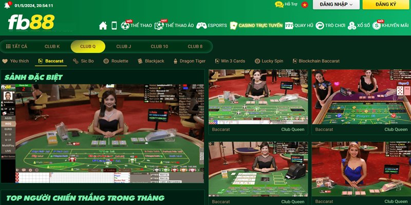 Truy cập baccarat casino nhanh chóng tại FB88 để trải nghiệm